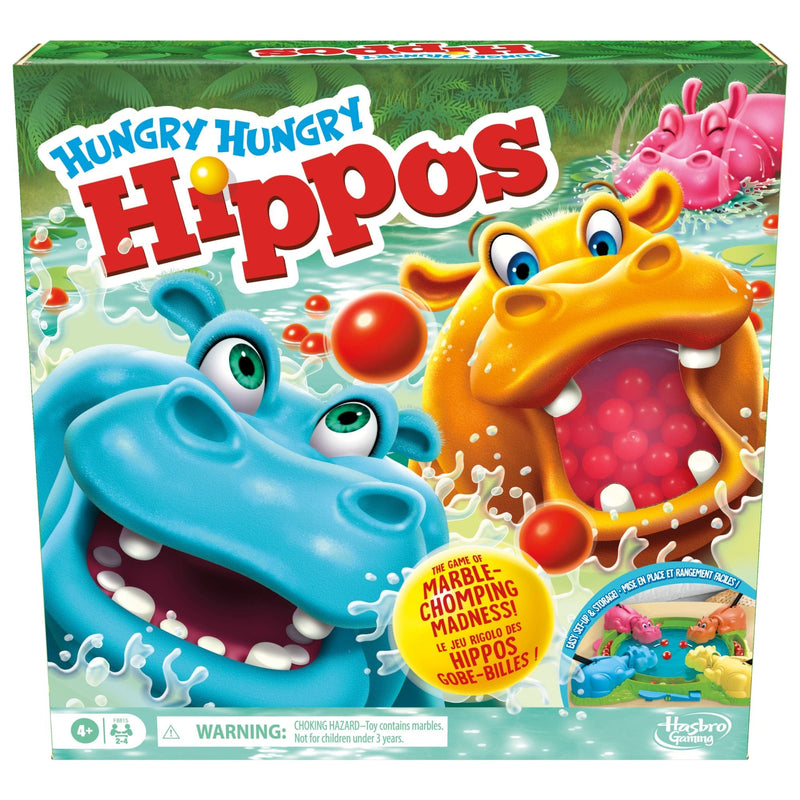 Hasbro Hungry Hungry Hippos Classic Family Board Game, Bilingual, Ages 4+ H1