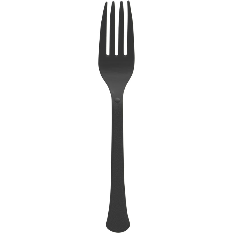 Heavy-Duty Plastic Solid Colour Reusable Forks, Various Colours, 50-pk P9