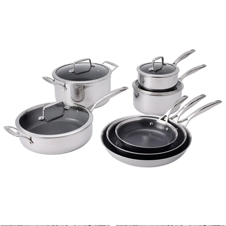 HENCKELS Paradigm Hybrid Ceramic Non-Stick Tri-ply Clad Cookware Set, 11-piece A4