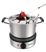 Heritage Stainless Steel Electronic Fondue Set with 8 Fondue Forks, Dishwasher Safe, 3L, 12-pc