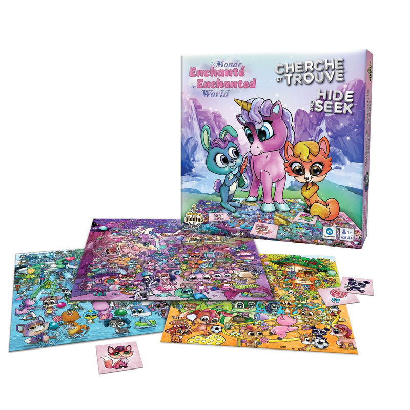 Hide and Seek The Enchanted World Family Board Game, Bilingual, Ages 4+ U3