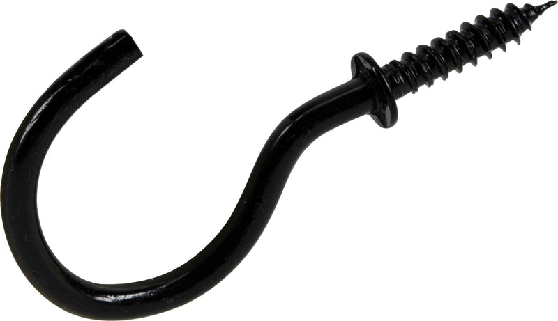 Hillman Mug Cup Hook, Half Hook Half Screw, Black, 7/8-in, 8-pk S8