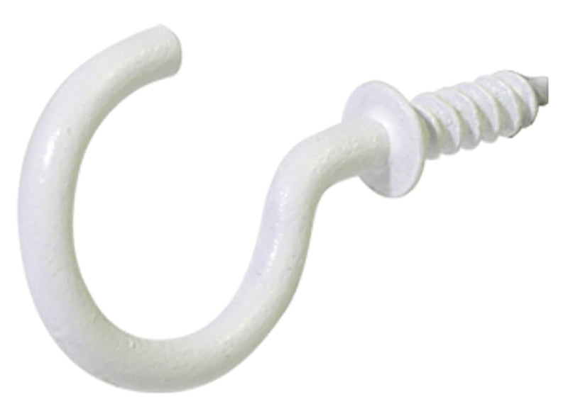 Hillman Steel Vinyl Mug Cup Hooks, Screw-In, White, 7/8-in, 40-pk Q3