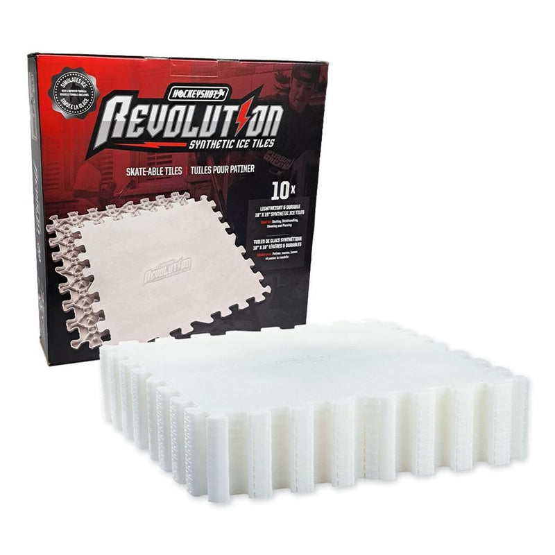 HockeyShot Synthetic Ice Revolution Skateable Tiles, 18-in x 18-in, 10-pk J9