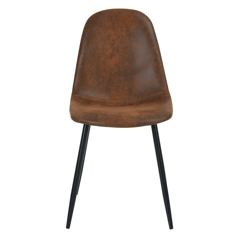 Homycasa Mid-Century Dining Chairs, Brown Suede, 4-pk Z5
