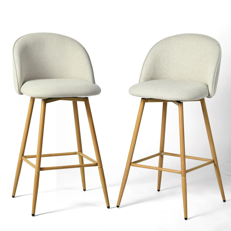 Homycasa Modern Swivel Bar Stools, Beige, 2-pk S0