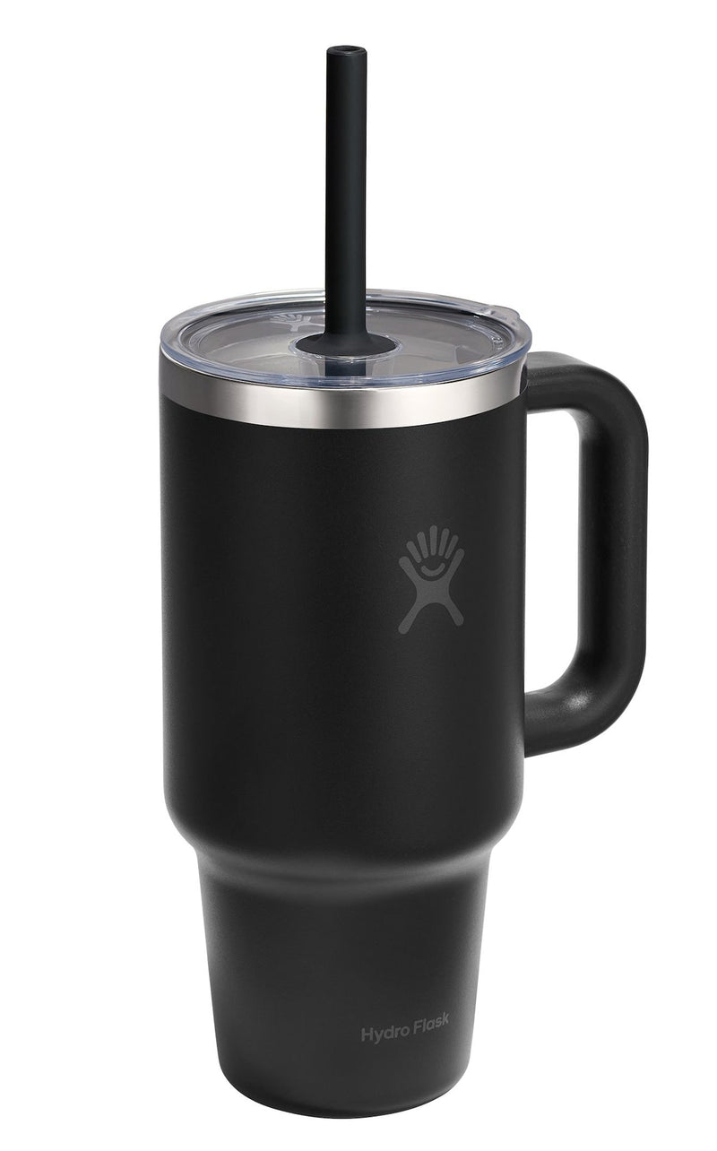 Hydro Flask Stainless Steel Insulated Travel Tumbler Cup with Clear Straw Lid & Handle, Various Colours, 32-oz O6