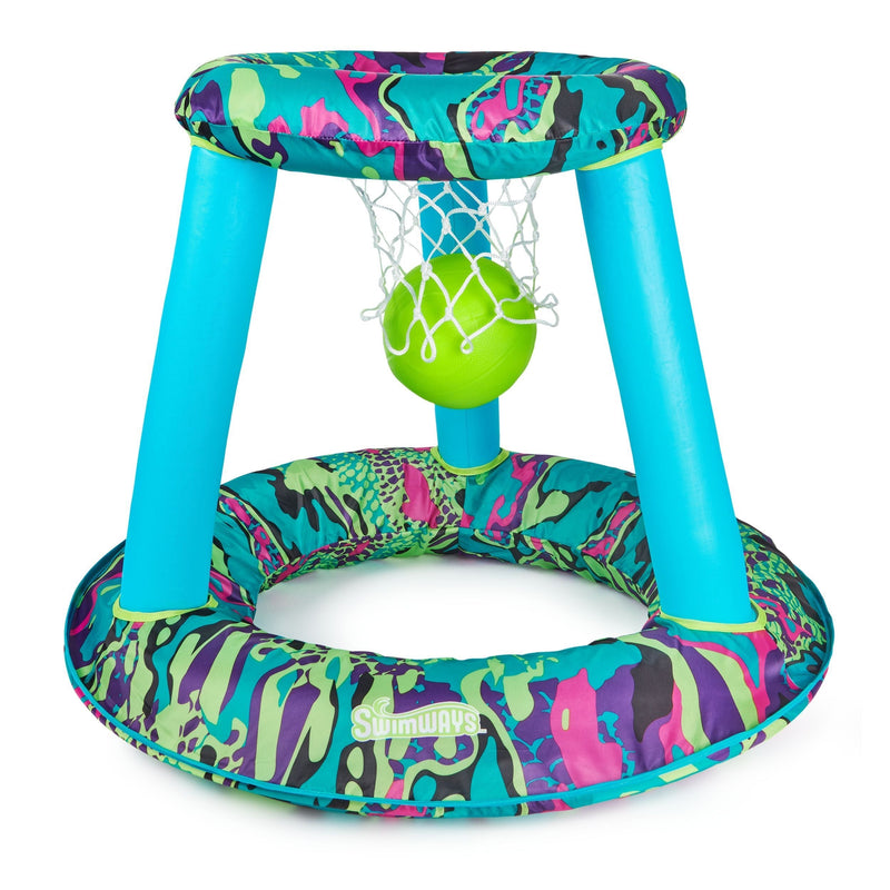 Inflatable Pool Basketball Set, Blue/Green/Black, 3-pk, Ages 13+, for Beach/Pool Fun Activities T1