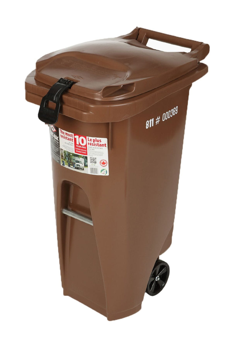 IPL Mastercart Plastic Rectangular Wheeled Compost Bin/Garbage Can with Lock, Assorted Colours, 79.5-L F4