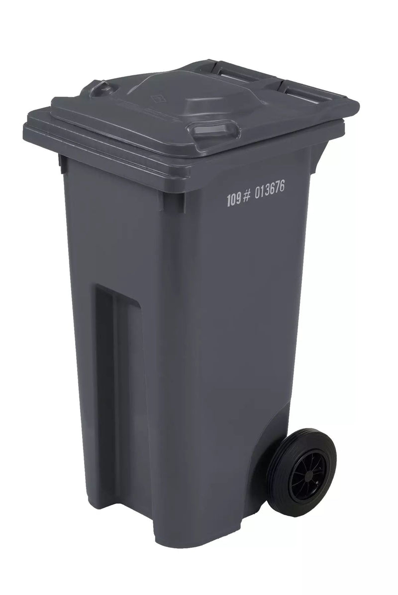 IPL Mastercart Plastic Rectangular Wheeled Garbage Can, Black, 120-L H0