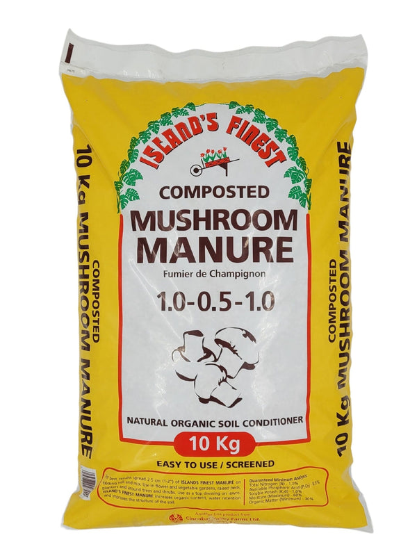 Island's Finest Composted Mushroom Manure, Natural Organic Soil Conditioner, 10-kg G9