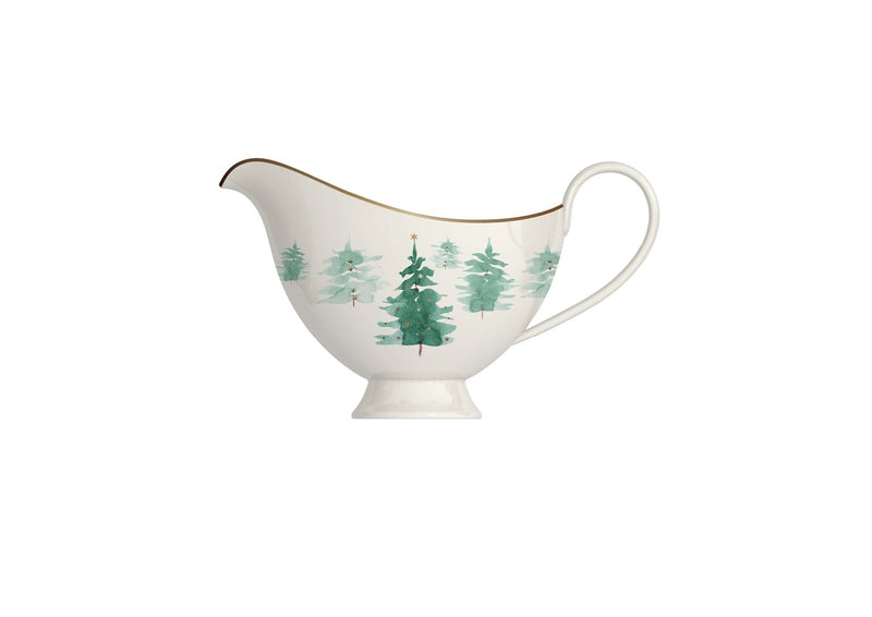 Ivy & Co 500-mL Mica Gold Porcelain Winter Tree Gravy Boat Z4