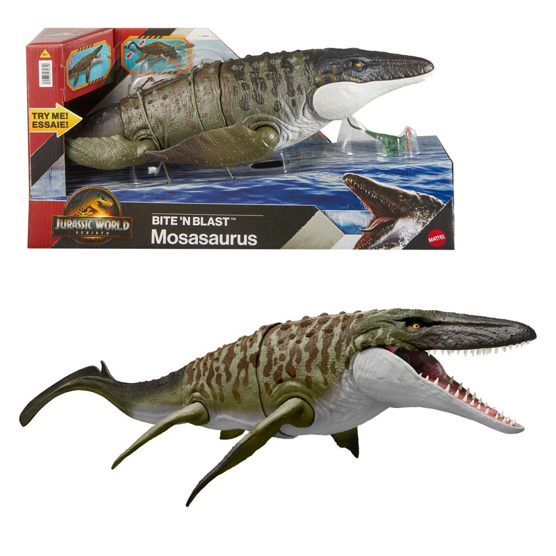 Jurassic World Bite 'N Blast Mosasaurus Toy for Ages 3+ L9