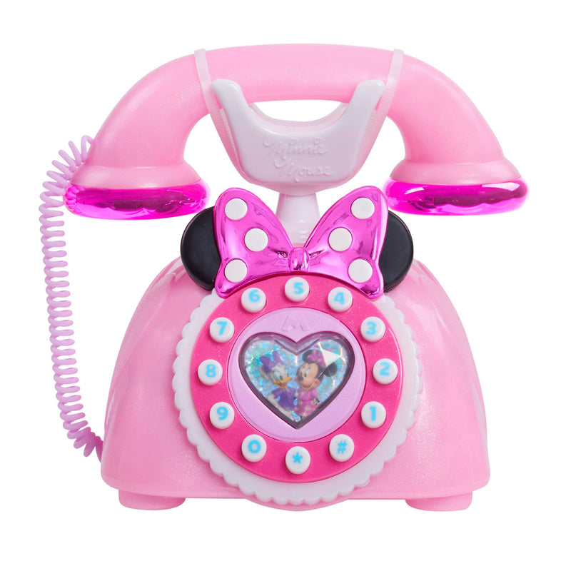 Just Play Disney Junior Minnie Mouse Ring Me Rotary Phone with Lights and Sounds, Pink, 3+ A8