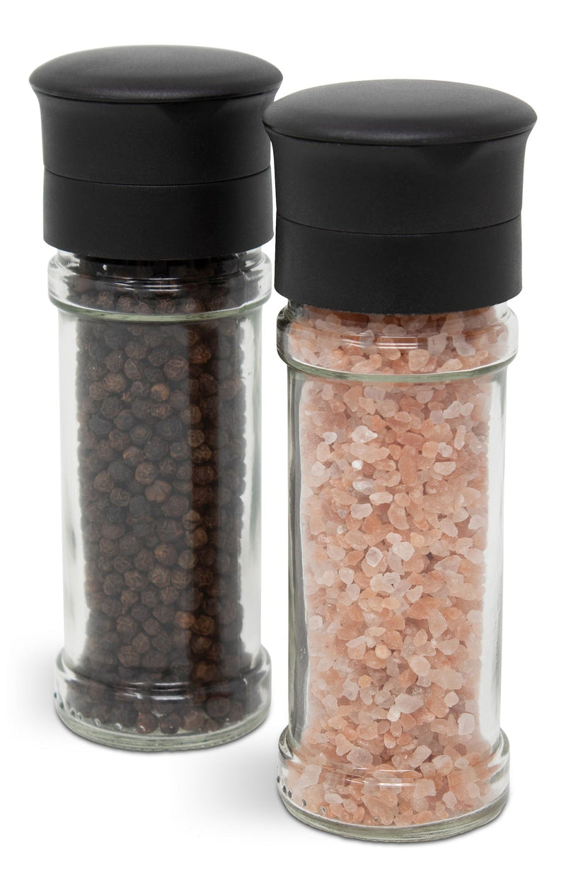 Kamenstein Glass Salt & Pepper Grinder Mill Set, Pre-Filled, 5.2-in, 2-pc T0