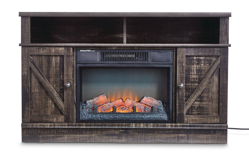 Kerry Media Electric Fireplace TV Stand, 44.5-in, 1500W, Brown V7