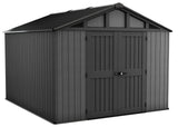 Keter Apex Resin 2-Door Outdoor Storage Shed with Full Length Skylight, Grey, 10-ft x 11.5-ft