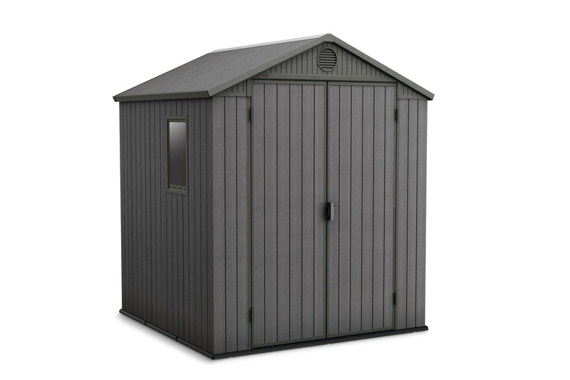 Keter Darwin Outdoor Storage Shed, Grey, 6-ft x 6-ft X1