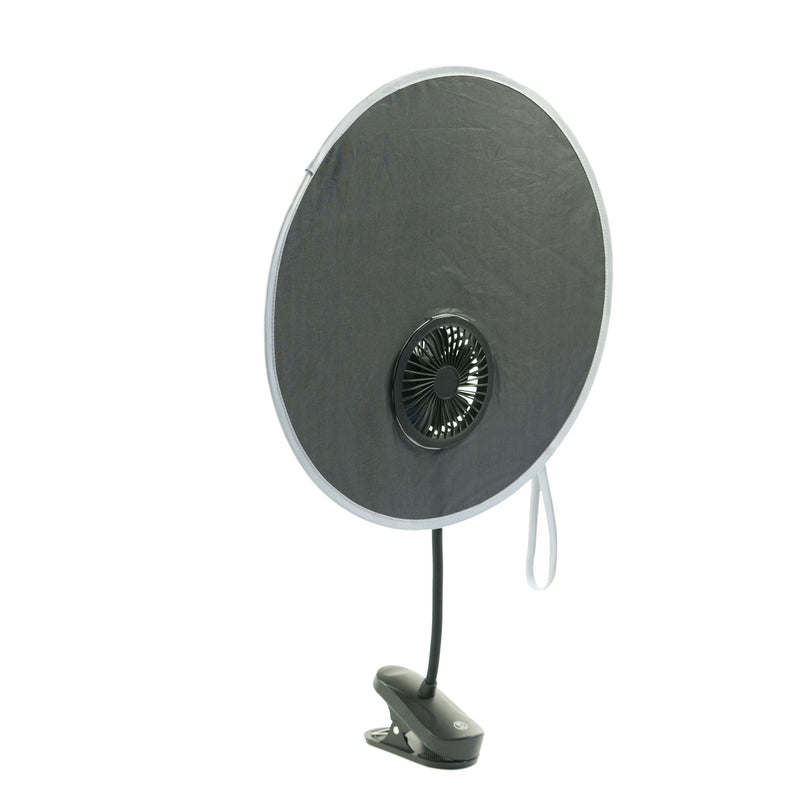KidCo Coolshade Sunshade + Fan Stroller Accessory, Universal Fit F8