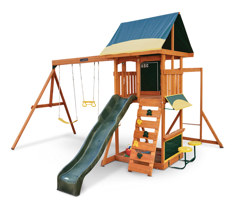 KidKraft Brightside Outdoor Cedar Wooden Swing/Play Set, Ages 3-10 A2
