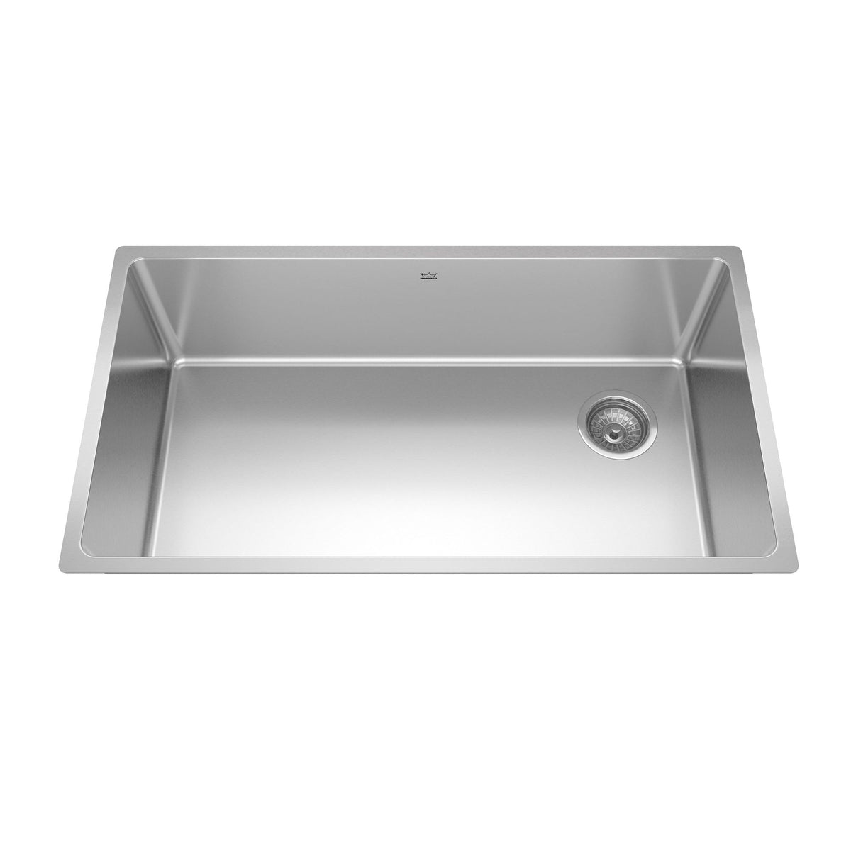 Kindred Brookmore Undermount Single Bowl Off Set Waste Kitchen Sink, 32.5-in x 18.1-in x 9-in, Stainless Steel