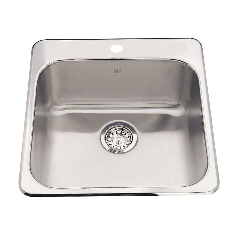 Kindred Steel Queen Top Mount Stainless Steel Single Bowl Kitchen Sink, 23x23x7-in X4