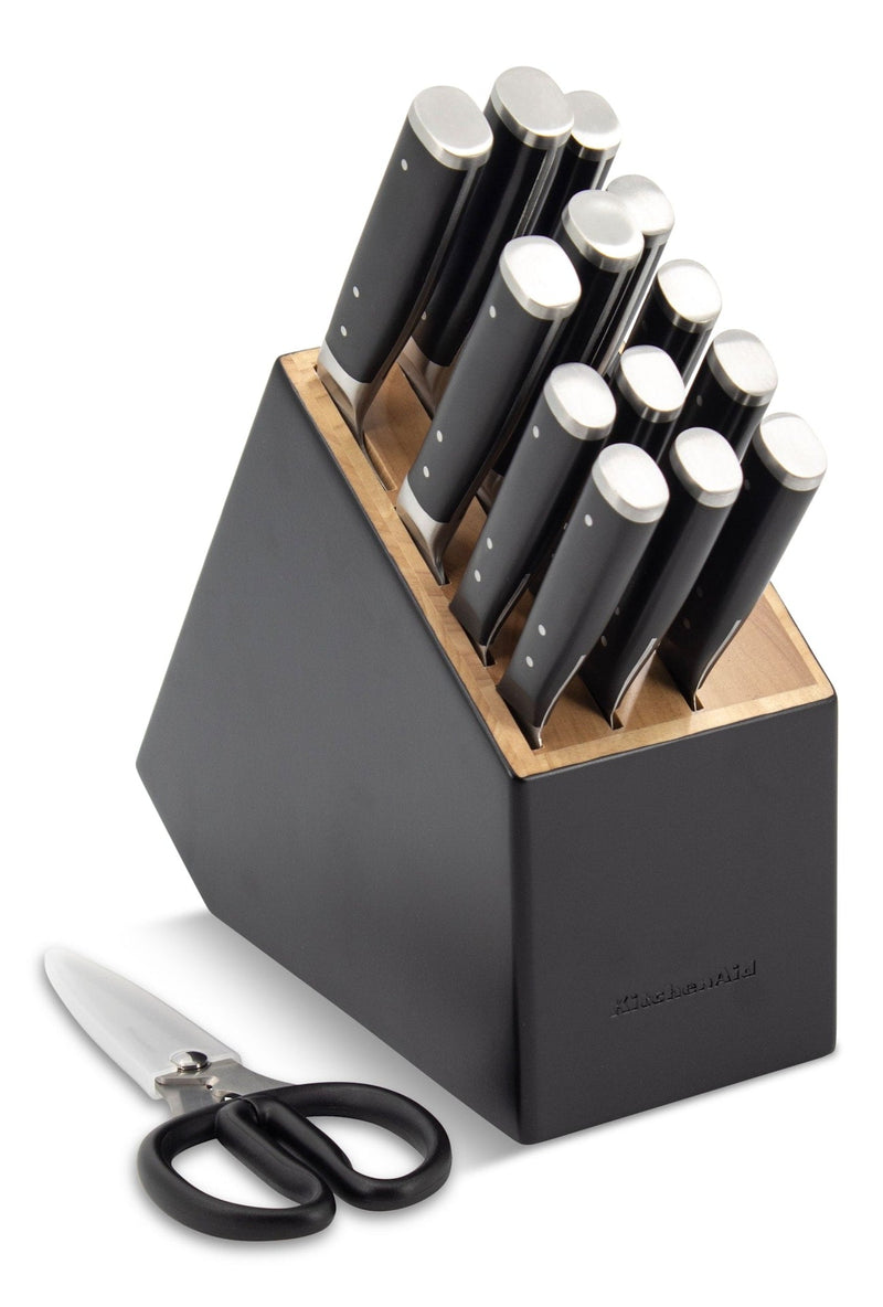 KitchenAid Triple Rivet Knife Block Set, Black, 15-pc L6