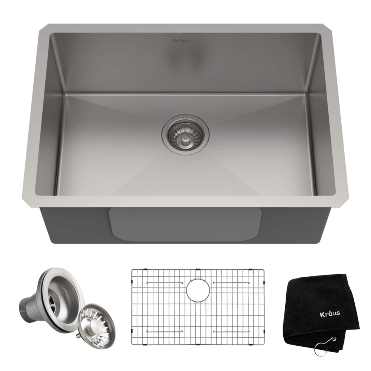 Kraus Standard PRO Undermount Stainless Steel Single Bowl Kitchen Sink, 23x18x10-in