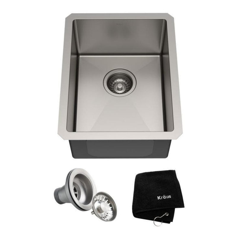 Kraus Standart PRO 16-Gauge Undermount Single Bowl Stainless Steel Kitchen Bar Sink, 14-in V5