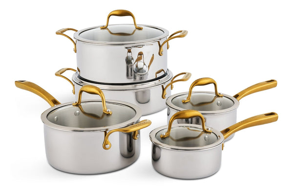 Lagostina Finezza 5-Ply Clad Stainless Steel Cookware Set, 10-pc M3