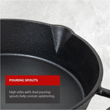 Lagostina Pre-Seasoned Cast Iron Skillet, Oven & Broiler Safe, Black, 10-in