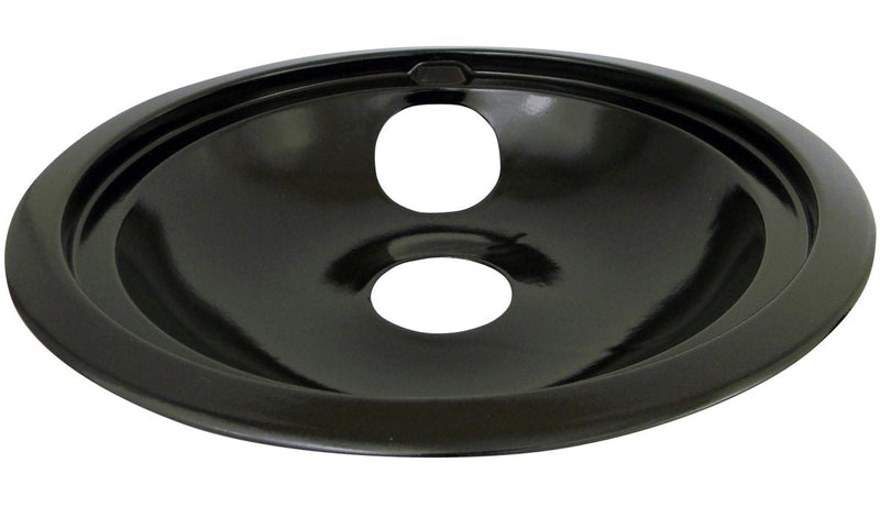 Laser 62248 GE Porcelain Stove Shallow-Draw Drip Pan with Trim Ring, Black, 8-in N0