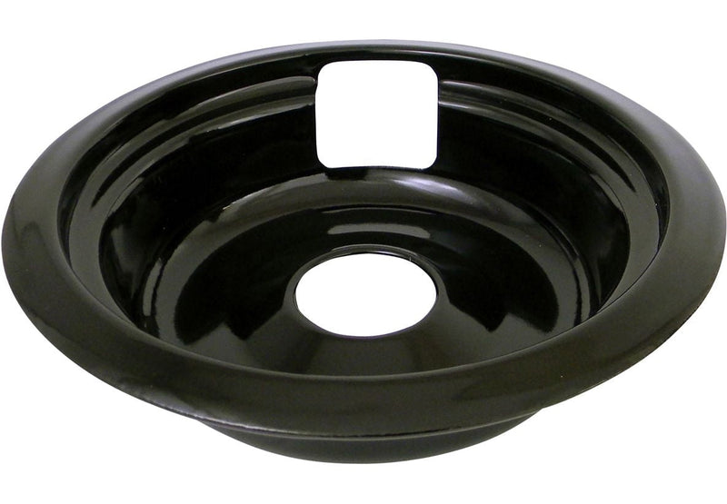 Laser 62489 Universal Porcelain Stove Deep-Draw Drip Pan with Trim Ring, Black, 6-in O4