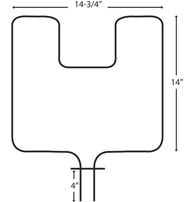 Laser 62509/2 Frigidaire Oven/Bake Element with Fixed 90° Connector, 2400W, 14-3/4-in x 14-in T0