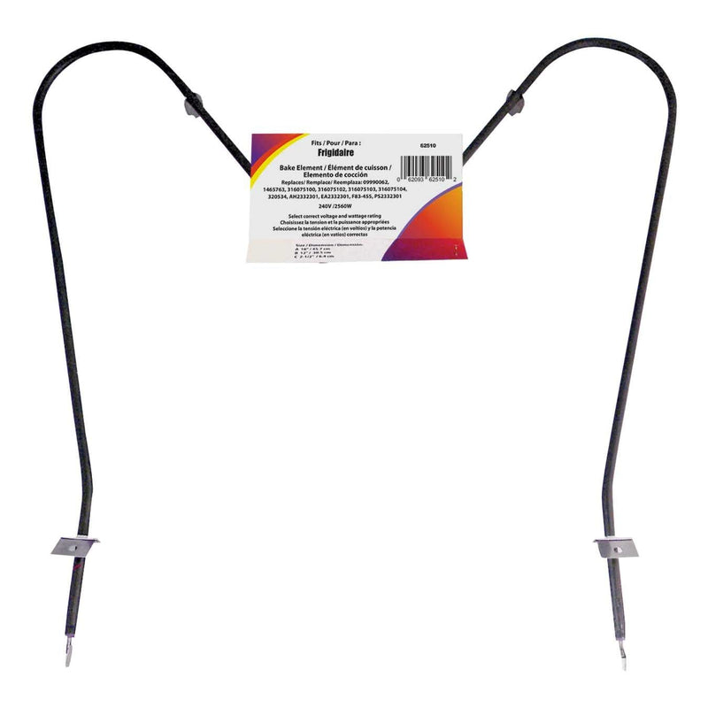 Laser 62510/2 Frigidaire Oven/Bake Element with Straight Spade Connector, 2360W, 30-in H0