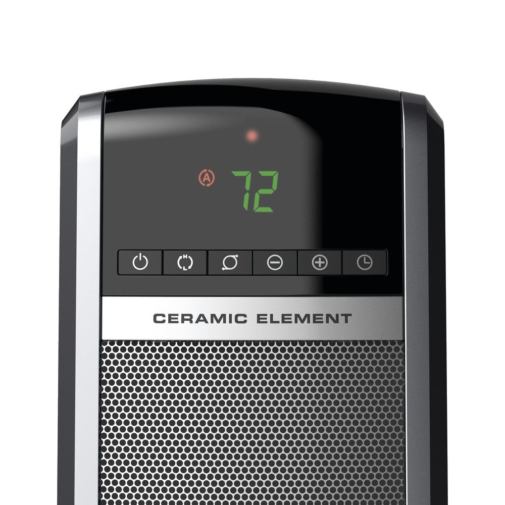 Lasko 1500W Digital Tower Ceramic Space Heater withRemote Control, 1500W, Black, 30-in