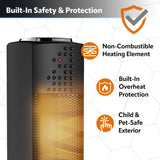 Lasko Ultra Slim Tower Ceramic Space Heater, 1500W, Black