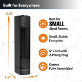 Lasko Ultra Slim Tower Ceramic Space Heater, 1500W, Black
