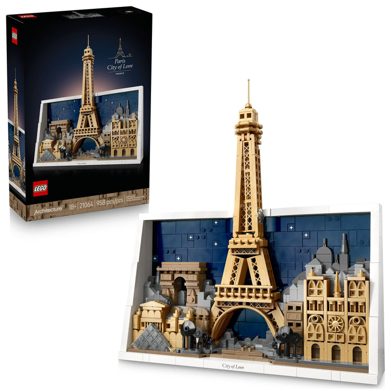 LEGO Architecture Landmarks Paris – City Of Love Building Set - 21064, 958-pcs, Ages 18+ S1