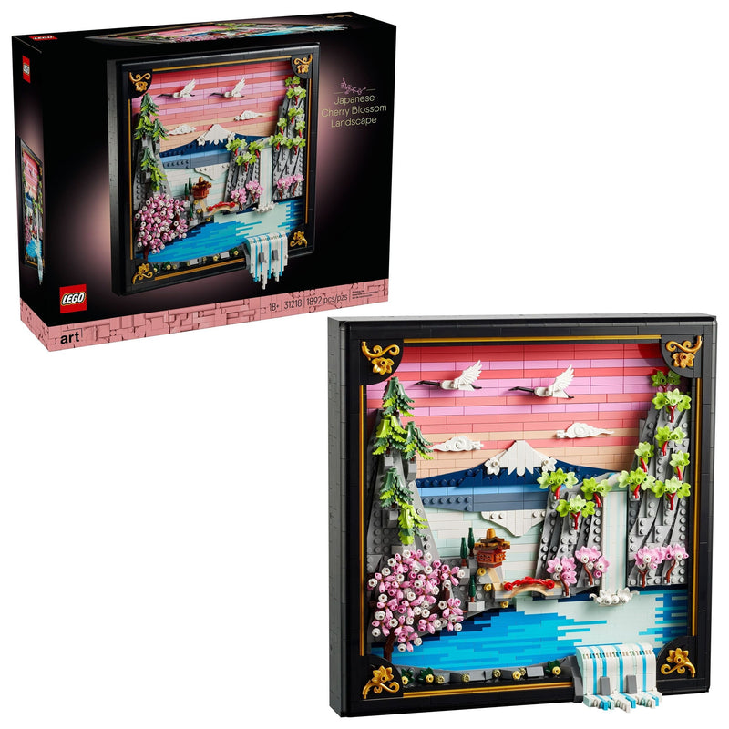 LEGO Art Japanese Cherry Blossom Landscape Framed 3D Art Building Set - 31218, 1892-pcs, Ages 18+ Z2