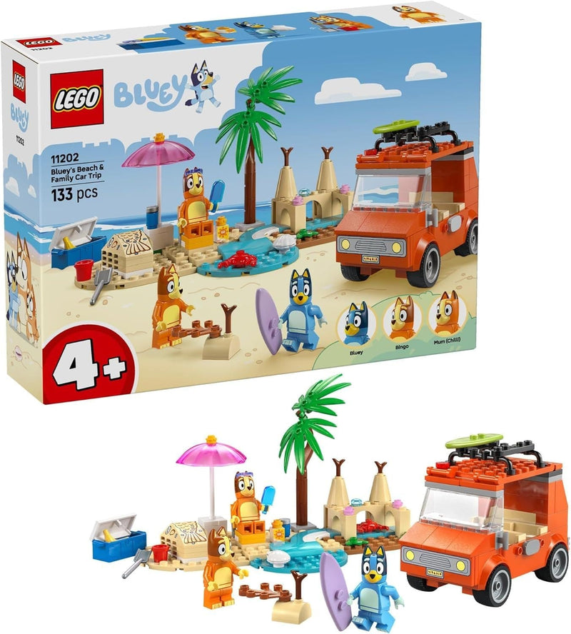 LEGO Bluey's Beach & Family Car Trip - 11202, 133-pcs, Ages 4+ V0