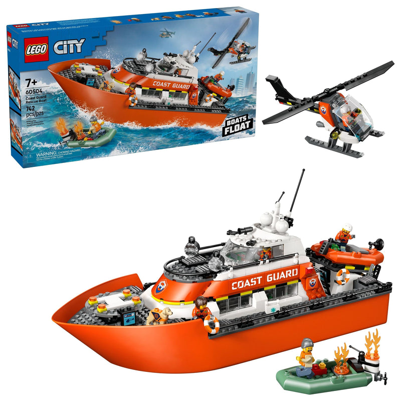 LEGO City Coast Guard Rescue Boat & Helicopter Building Set - 60504, 742-pcs, Ages 7+ W8