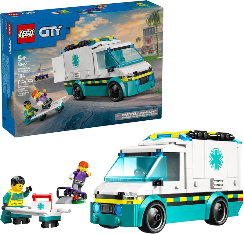 LEGO City Emergency Ambulance - 60451, 184-pcs, Ages 5+ S7