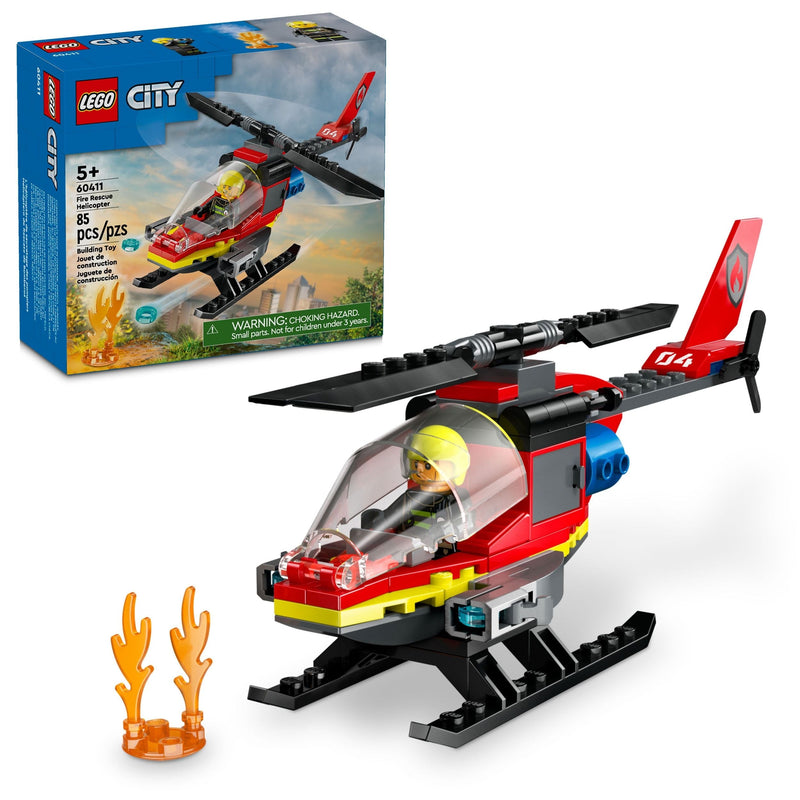 LEGO City Fire Rescue Helicopter - 60411, 85-pcs, Ages 5+ I1