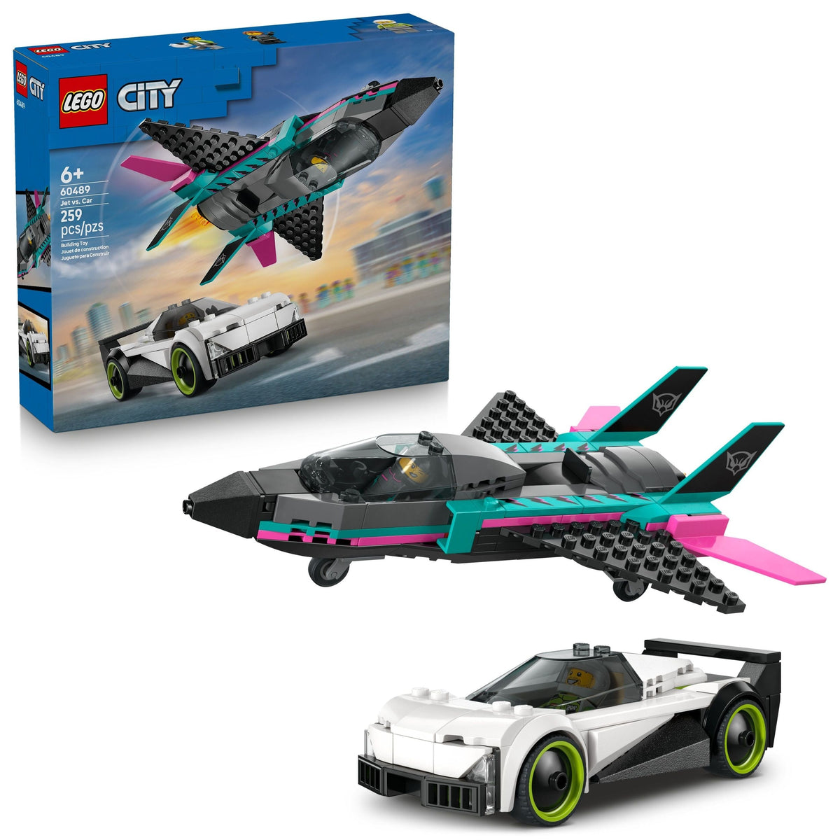 LEGO City Jet Vs. Car Building Set - 60480, 259-pcs, Ages 6+