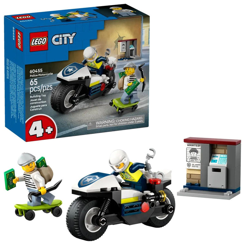 LEGO City Police Motorcycle Chase - 60455, 65-pcs, Ages 4+ W0