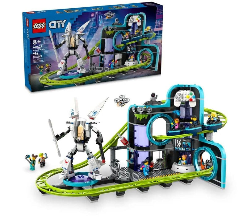 LEGO City Robot World Roller-Coaster Park Building Set - 60421, 986-pcs, Ages 8+ Z6