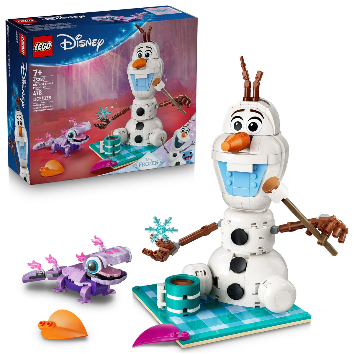 LEGO Disney Frozen Olaf & Bruni’s Picnic Fun Toy Building Set - 43287, 478-pcs, Ages 7+