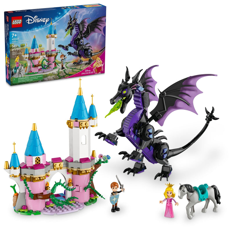 LEGO Disney Princess Maleficent’s Dragon Form and Arora's Castle Toy Building Set, 43240, 583-pc, Ages 7+ Z1