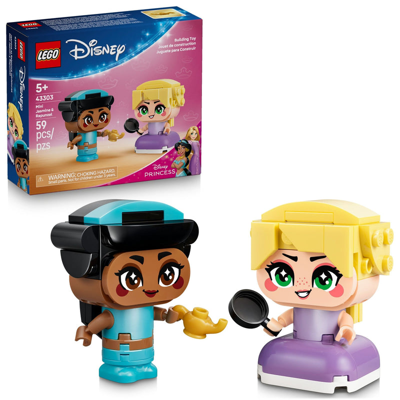 LEGO Disney Princess Mini Jasmine & Rapunzel Toy Building Set - 43303, 59-pcs, Ages 5+ W8